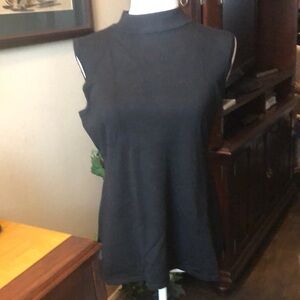 JM Collection Black Sleeveless Top